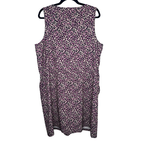 Chico's Sleeveless Leopard Cinched Waist Dress Sz 3.5 18 XL Summer Travel - Picture 4 of 9